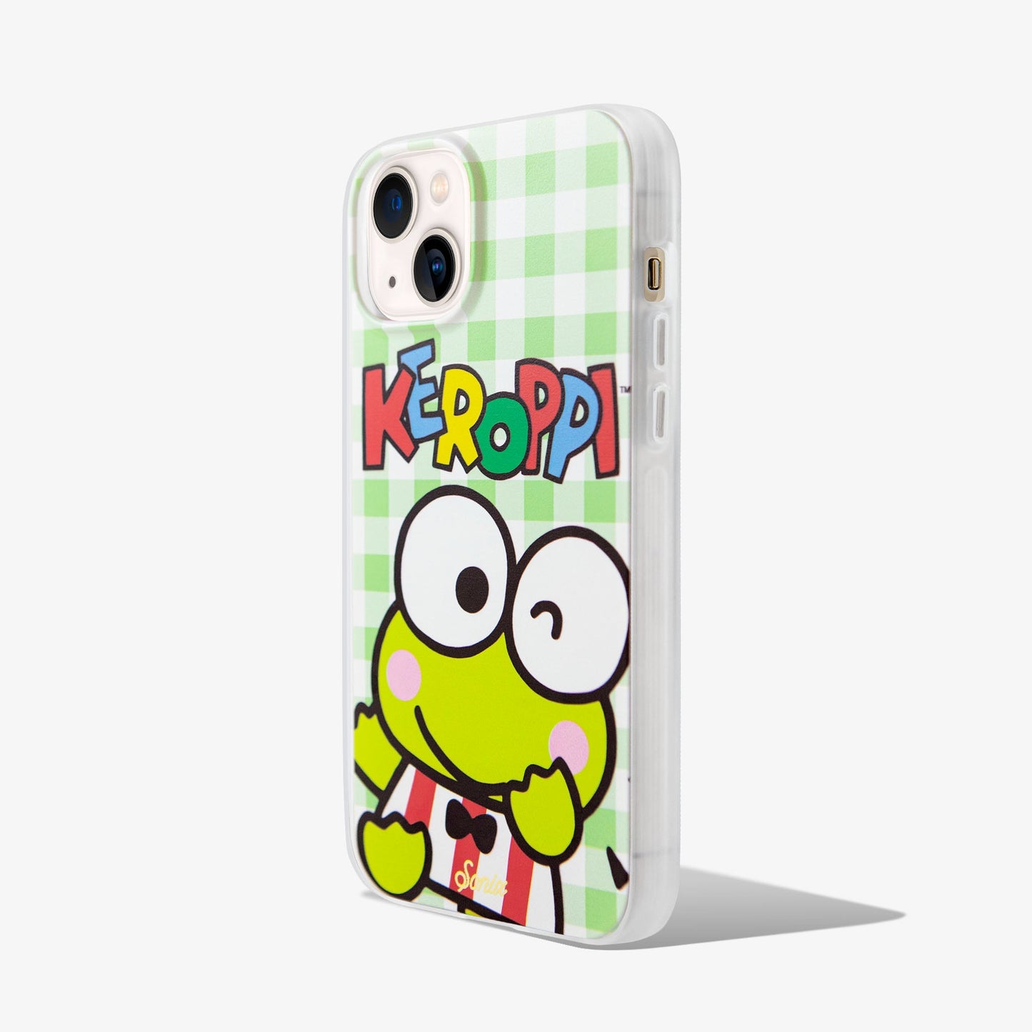 limited edition keroppi smiles iphone 13 green gingham magsafe compatible phone case