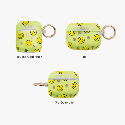 Neon Smiley Yellow AirPods Case