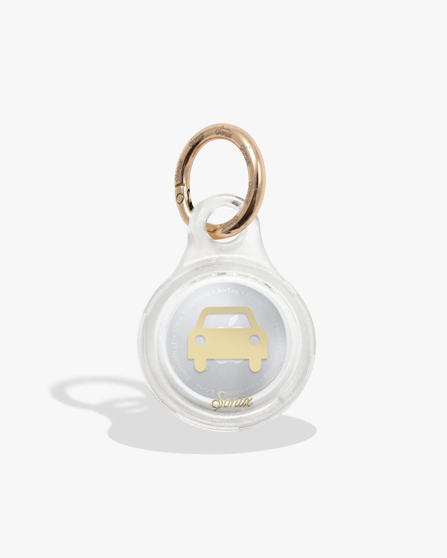 clear air tag cover with gold foil car