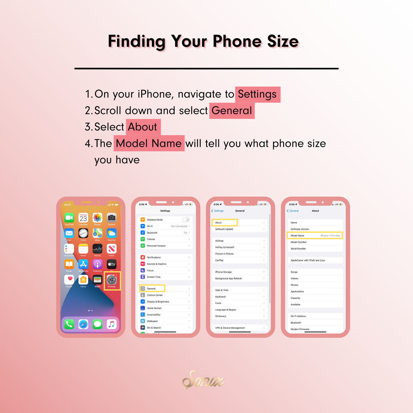 info graphic on how to find your iphone size