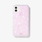 pink tort design with a shine that gleams in the light shown on an iphone 11